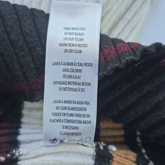 Frame Striped Black White Knit Ribbed Sweater Crew-neck Small - Picture 9 of 9